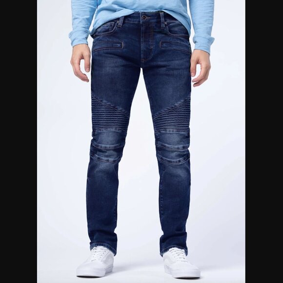 Parasuco Denim Cult Denim Men Moto TKY Dark 38 IN32 Jeans Ribbed Detailing - Picture 1 of 11